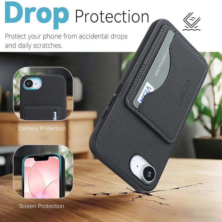 Custodia per telefono con porta carte magnetico in ecopelle vegana in stile retrò., For iPhone 17e / 16e, For iPhone 17 Pro Max, For iPhone 17 Pro, For iPhone 17