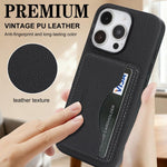 Custodia per telefono con porta carte magnetico in ecopelle vegana in stile retrò., For iPhone 16 Pro Max, For iPhone 16 Pro, For iPhone 16 Plus, For iPhone 16