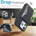 Custodia per telefono con porta carte magnetico in ecopelle vegana in stile retrò., For iPhone 16 Pro Max, For iPhone 16 Pro, For iPhone 16 Plus, For iPhone 16