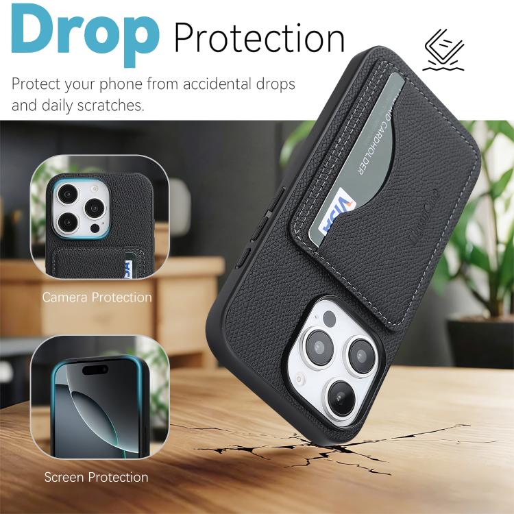 Custodia per telefono con porta carte magnetico in ecopelle vegana in stile retrò., For iPhone 16 Pro Max, For iPhone 16 Pro, For iPhone 16 Plus, For iPhone 16