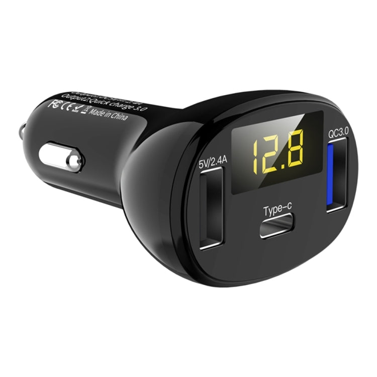 Adattatore di alimentazione per auto C02 Caricatore per telefono da auto Tipo-C Caricatore rapido QC3.0 Doppie porte USB Alimentatore per accendisigari DC5V 2.4A 12V 24V, C02