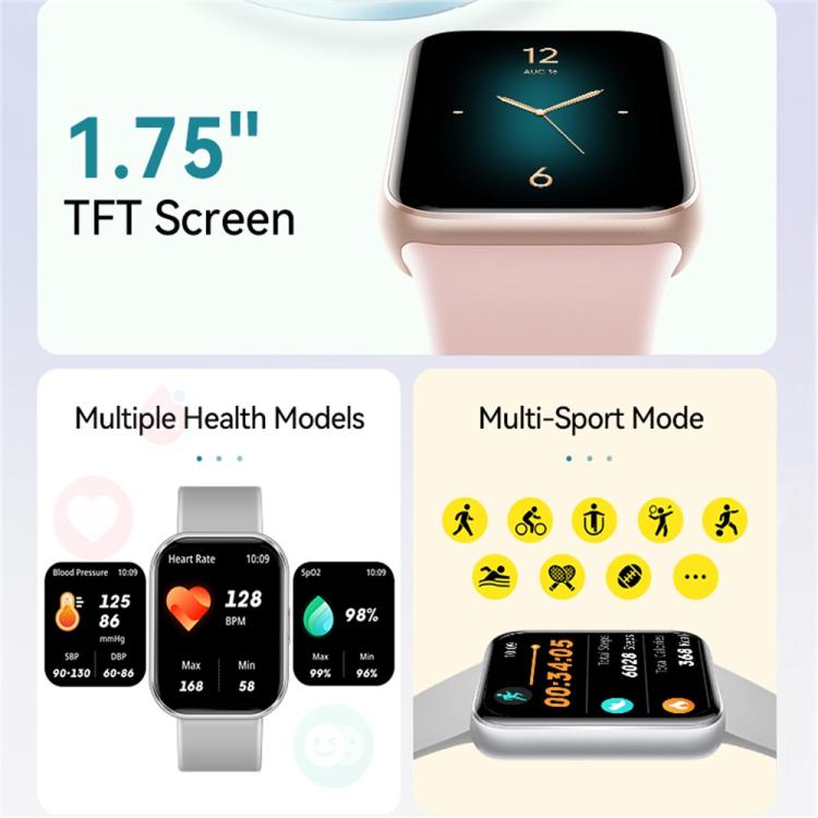 Smartwatch VS13 con schermo a colori da 1,75 pollici, chiamate Bluetooth, supporto per il monitoraggio della salute e diverse modalità sportive.