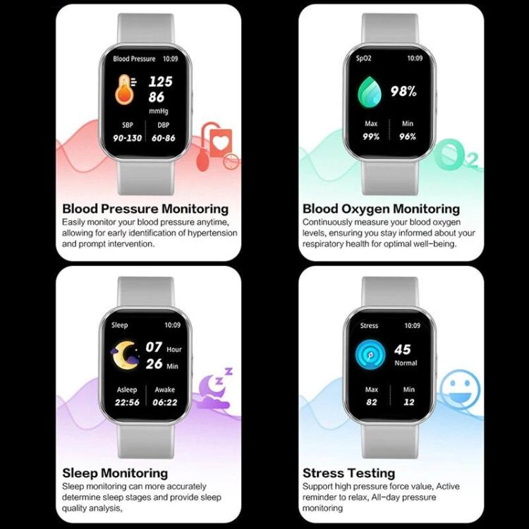 Smartwatch VS13 con schermo a colori da 1,75 pollici, chiamate Bluetooth, supporto per il monitoraggio della salute e diverse modalità sportive.