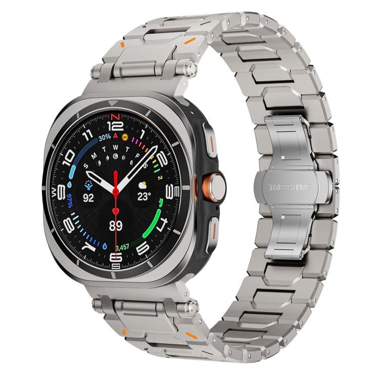 Cinturino per orologio Pathfinder in lega di titanio con chiusura a farfalla., For Samsung Galaxy Ultra 47mm / Ultra 2025, For Samsung Galaxy Watch8 / Watch8 Classic