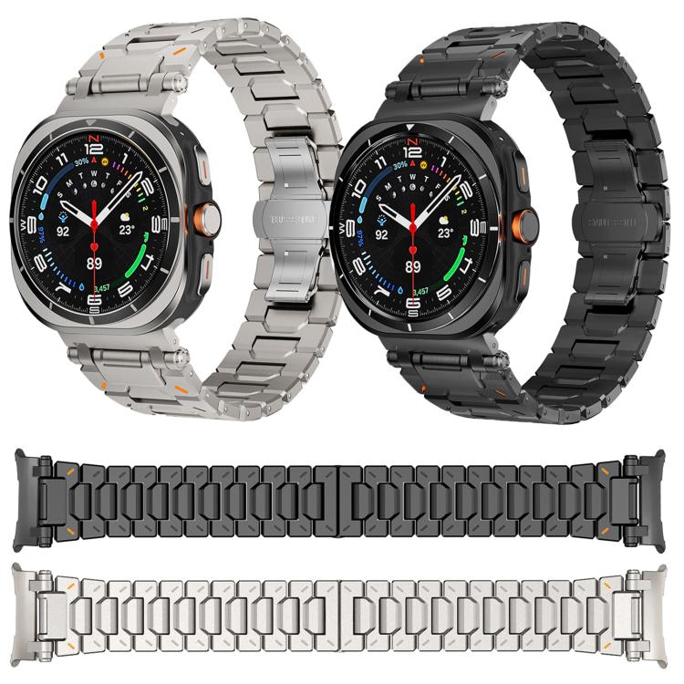 Cinturino per orologio Pathfinder in lega di titanio con chiusura a farfalla., For Samsung Galaxy Ultra 47mm / Ultra 2025, For Samsung Galaxy Watch8 / Watch8 Classic