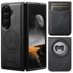 Custodia per telefono Suteni G5S5 2 in 1 con apribottiglie magnetico rimovibile, porta carte e retro in pelle bovina., For Samsung Galaxy Z Fold7 5G, For Samsung Galaxy Z Fold6