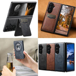 Custodia per telefono Suteni G5S5 2 in 1 con apribottiglie magnetico rimovibile, porta carte e retro in pelle bovina., For Samsung Galaxy Z Fold7 5G, For Samsung Galaxy Z Fold6