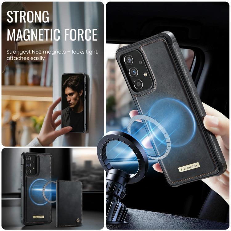Custodia posteriore magnetica in ecopelle CaseMe serie C69 per telefono., For Samsung Galaxy A52 / A52s 5G