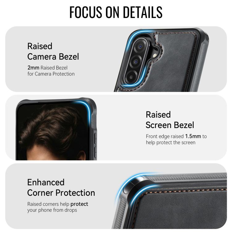 Custodia posteriore magnetica in ecopelle CaseMe serie C69 per telefono., For Samsung Galaxy A56 5G, For Samsung Galaxy S25 Ultra 5G, For Samsung Galaxy S24 FE 5G, For Samsung Galaxy S24 Ultra 5G