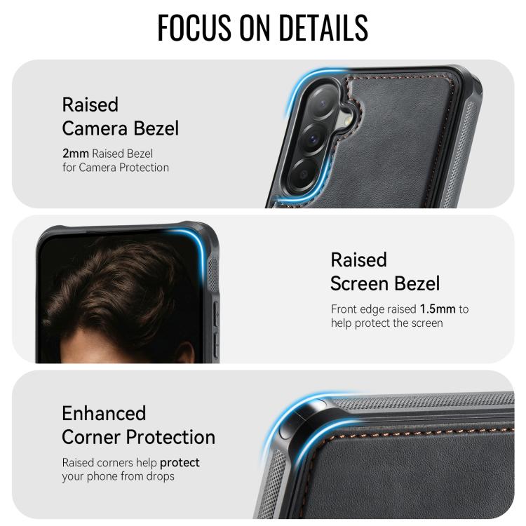 Custodia posteriore magnetica in ecopelle CaseMe serie C69 per telefono., For Samsung Galaxy A57 5G, For Samsung Galaxy S25 FE 5G, For Samsung Galaxy A17, For Samsung Galaxy S25 Edge 5G