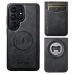 Custodia per telefono Suteni G5S5 2 in 1 con apribottiglie magnetico rimovibile, porta carte e retro in pelle bovina., For Samsung Galaxy S26 Ultra  5G, For Samsung Galaxy S25 Ultra 5G, For Samsung Galaxy S24 Ultra 5G, For Samsung Galaxy S23 Ultra 5G  ...