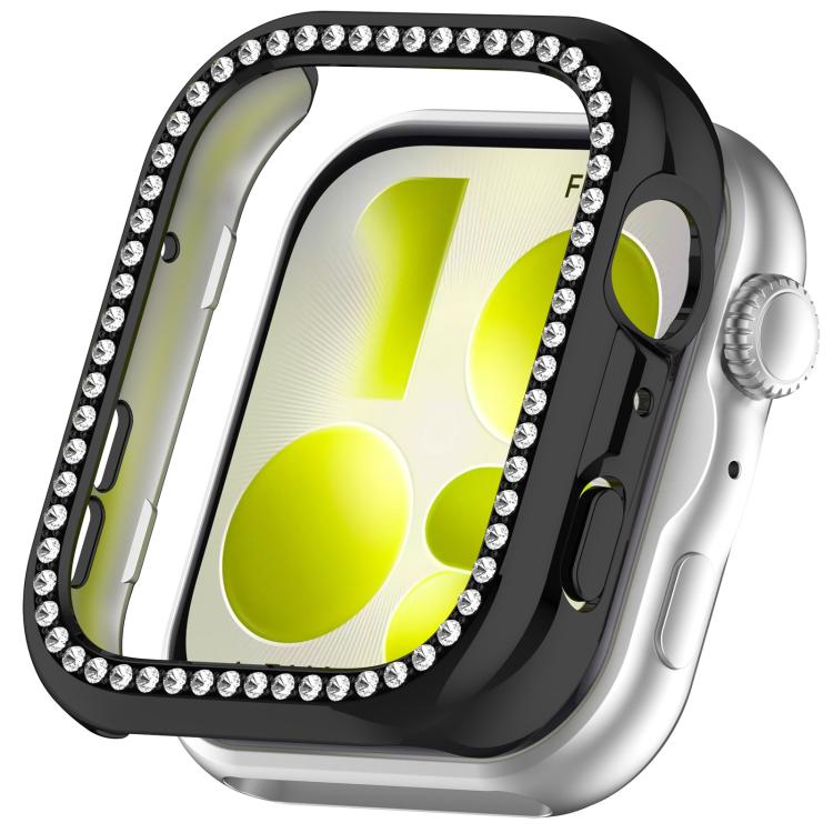 Custodia protettiva per orologio in policarbonato cavo con mezza copertura e fila singola di diamanti., For Huawei Watch Fit 5 Pro, For Huawei Watch Fit 5