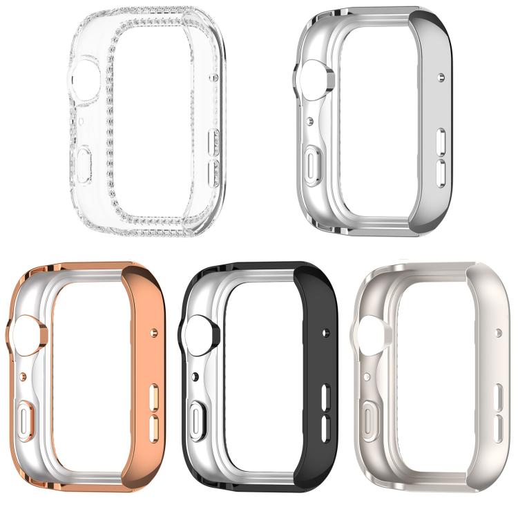 Custodia protettiva per orologio in policarbonato cavo con mezza copertura e fila singola di diamanti., For Huawei Watch Fit 5 Pro, For Huawei Watch Fit 5