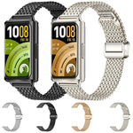 Cinturino per orologio in acciaio inossidabile con maglia a zigzag sottile, pieghevole e chiusura magnetica., For Huawei Band 11 / Band 11 Pro