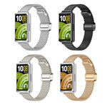 Cinturino per orologio in acciaio inossidabile con maglia a zigzag sottile, pieghevole e chiusura magnetica., For Huawei Band 11 / Band 11 Pro