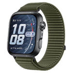 Cinturino per orologio in nylon intrecciato con chiusura a strappo e interfaccia metallica., For Huawei Watch Fit 5 / Fit 5 Pro