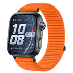 Cinturino per orologio in nylon intrecciato con chiusura a strappo e interfaccia metallica., For Huawei Watch Fit 5 / Fit 5 Pro
