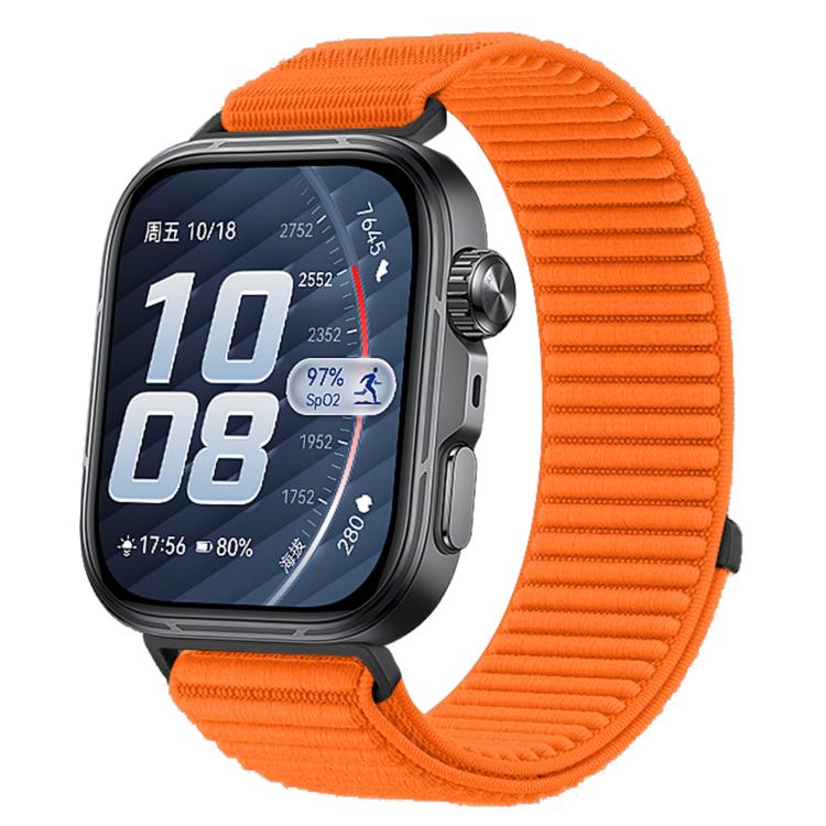 Cinturino per orologio in nylon intrecciato con chiusura a strappo e interfaccia metallica., For Huawei Watch Fit 5 / Fit 5 Pro