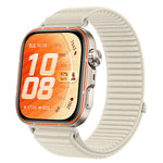 Cinturino per orologio in nylon intrecciato con chiusura a strappo e interfaccia metallica., For Huawei Watch Fit 5 / Fit 5 Pro