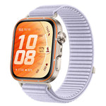 Cinturino per orologio in nylon intrecciato con chiusura a strappo e interfaccia metallica., For Huawei Watch Fit 5 / Fit 5 Pro