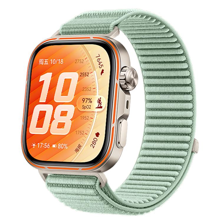 Cinturino per orologio in nylon intrecciato con chiusura a strappo e interfaccia metallica., For Huawei Watch Fit 5 / Fit 5 Pro