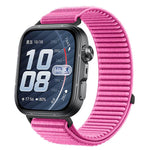 Cinturino per orologio in nylon intrecciato con chiusura a strappo e interfaccia metallica., For Huawei Watch Fit 5 / Fit 5 Pro