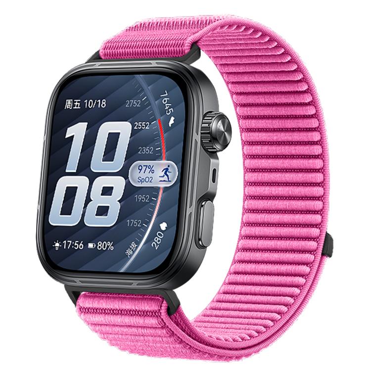 Cinturino per orologio in nylon intrecciato con chiusura a strappo e interfaccia metallica., For Huawei Watch Fit 5 / Fit 5 Pro
