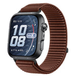 Cinturino per orologio in nylon intrecciato con chiusura a strappo e interfaccia metallica., For Huawei Watch Fit 5 / Fit 5 Pro
