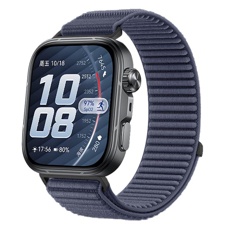 Cinturino per orologio in nylon intrecciato con chiusura a strappo e interfaccia metallica., For Huawei Watch Fit 5 / Fit 5 Pro