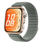 Cinturino per orologio in nylon intrecciato con chiusura a strappo e interfaccia metallica., For Huawei Watch Fit 5 / Fit 5 Pro