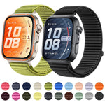 Cinturino per orologio in nylon intrecciato con chiusura a strappo e interfaccia metallica., For Huawei Watch Fit 5 / Fit 5 Pro