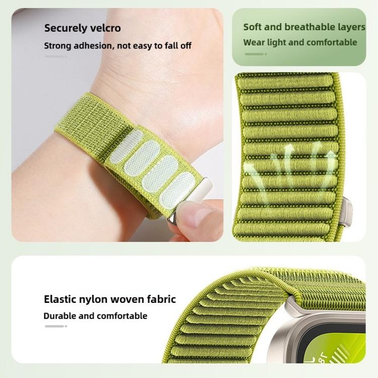 Cinturino per orologio in nylon intrecciato con chiusura a strappo e interfaccia metallica., For Huawei Watch Fit 5 / Fit 5 Pro