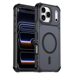 Custodia per telefono antiurto magnetica semitrasparente satinata con effetto pelle, resistente agli urti e con quattro angoli smussati., For iPhone 17e / 16e, For iPhone 17 Pro Max, For iPhone 17 Pro, For iPhone 17