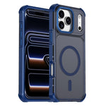 Custodia per telefono antiurto magnetica semitrasparente satinata con effetto pelle, resistente agli urti e con quattro angoli smussati., For iPhone 17e / 16e, For iPhone 17 Pro Max, For iPhone 17 Pro, For iPhone 17