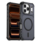 Custodia per telefono antiurto magnetica semitrasparente satinata con effetto pelle, resistente agli urti e con quattro angoli smussati., For iPhone 17e / 16e, For iPhone 17 Pro Max, For iPhone 17 Pro, For iPhone 17