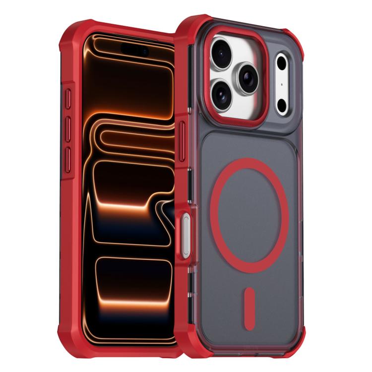 Custodia per telefono antiurto magnetica semitrasparente satinata con effetto pelle, resistente agli urti e con quattro angoli smussati., For iPhone 17e / 16e, For iPhone 17 Pro Max, For iPhone 17 Pro, For iPhone 17