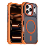 Custodia per telefono antiurto magnetica semitrasparente satinata con effetto pelle, resistente agli urti e con quattro angoli smussati., For iPhone 17e / 16e, For iPhone 17 Pro Max, For iPhone 17 Pro, For iPhone 17