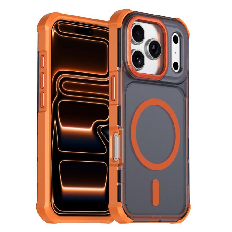 Custodia per telefono antiurto magnetica semitrasparente satinata con effetto pelle, resistente agli urti e con quattro angoli smussati., For iPhone 17e / 16e, For iPhone 17 Pro Max, For iPhone 17 Pro, For iPhone 17