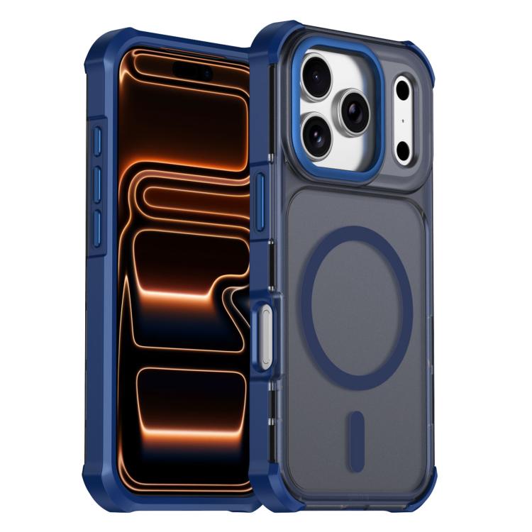 Custodia per telefono antiurto magnetica semitrasparente satinata con effetto pelle, resistente agli urti e con quattro angoli smussati., For iPhone 17e / 16e, For iPhone 17 Pro Max, For iPhone 17 Pro, For iPhone 17
