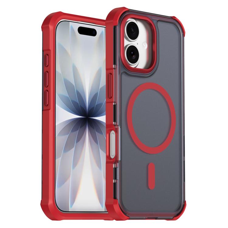 Custodia per telefono antiurto magnetica semitrasparente satinata con effetto pelle, resistente agli urti e con quattro angoli smussati., For iPhone 17e / 16e, For iPhone 17 Pro Max, For iPhone 17 Pro, For iPhone 17