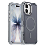 Custodia per telefono antiurto magnetica semitrasparente satinata con effetto pelle, resistente agli urti e con quattro angoli smussati., For iPhone 17e / 16e, For iPhone 17 Pro Max, For iPhone 17 Pro, For iPhone 17