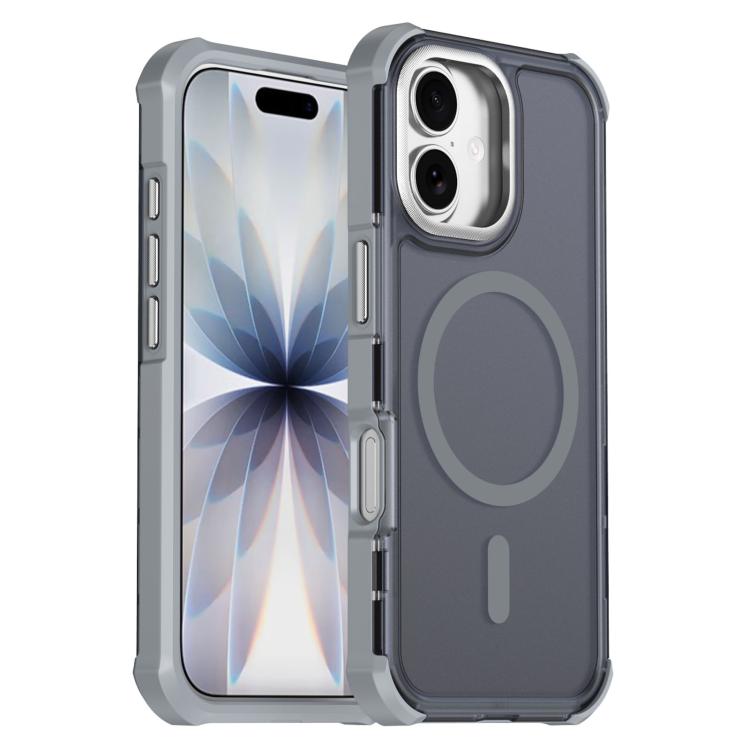 Custodia per telefono antiurto magnetica semitrasparente satinata con effetto pelle, resistente agli urti e con quattro angoli smussati., For iPhone 17e / 16e, For iPhone 17 Pro Max, For iPhone 17 Pro, For iPhone 17