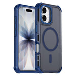 Custodia per telefono antiurto magnetica semitrasparente satinata con effetto pelle, resistente agli urti e con quattro angoli smussati., For iPhone 17e / 16e, For iPhone 17 Pro Max, For iPhone 17 Pro, For iPhone 17