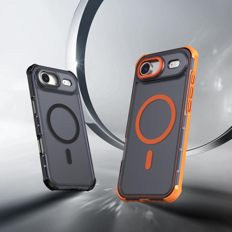 Custodia per telefono antiurto magnetica semitrasparente satinata con effetto pelle, resistente agli urti e con quattro angoli smussati., For iPhone Air, For iPhone 16 Pro Max, For iPhone 16 Pro, For iPhone 16