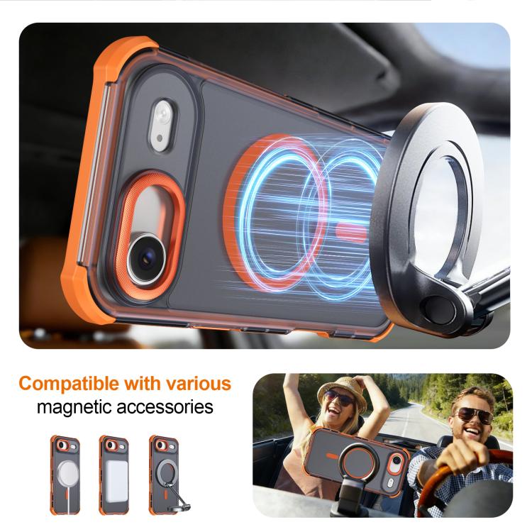 Custodia per telefono antiurto magnetica semitrasparente satinata con effetto pelle, resistente agli urti e con quattro angoli smussati., For iPhone Air, For iPhone 16 Pro Max, For iPhone 16 Pro, For iPhone 16