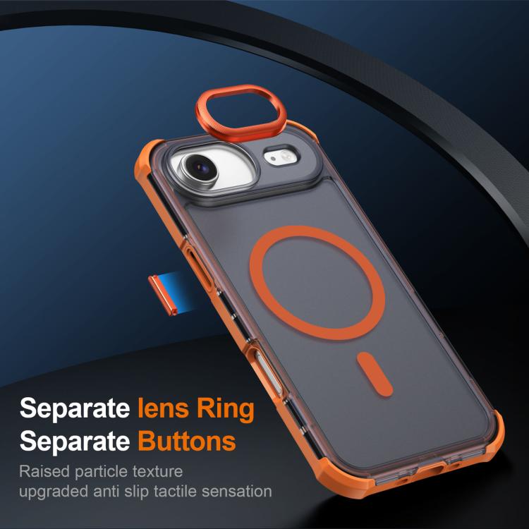 Custodia per telefono antiurto magnetica semitrasparente satinata con effetto pelle, resistente agli urti e con quattro angoli smussati., For iPhone Air, For iPhone 16 Pro Max, For iPhone 16 Pro, For iPhone 16