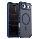 Custodia per telefono antiurto magnetica semitrasparente satinata con effetto pelle, resistente agli urti e con quattro angoli smussati., For iPhone Air, For iPhone 16 Pro Max, For iPhone 16 Pro, For iPhone 16