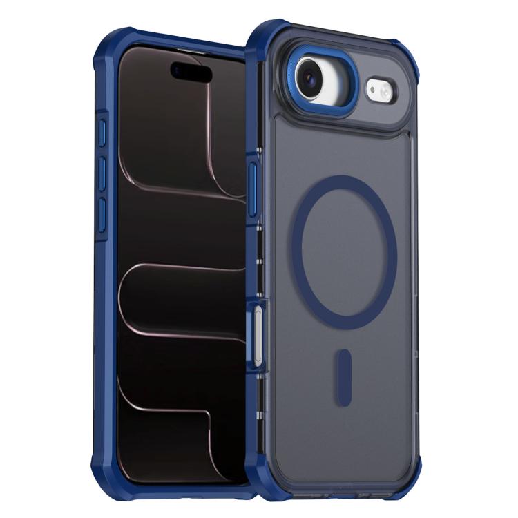 Custodia per telefono antiurto magnetica semitrasparente satinata con effetto pelle, resistente agli urti e con quattro angoli smussati., For iPhone Air, For iPhone 16 Pro Max, For iPhone 16 Pro, For iPhone 16