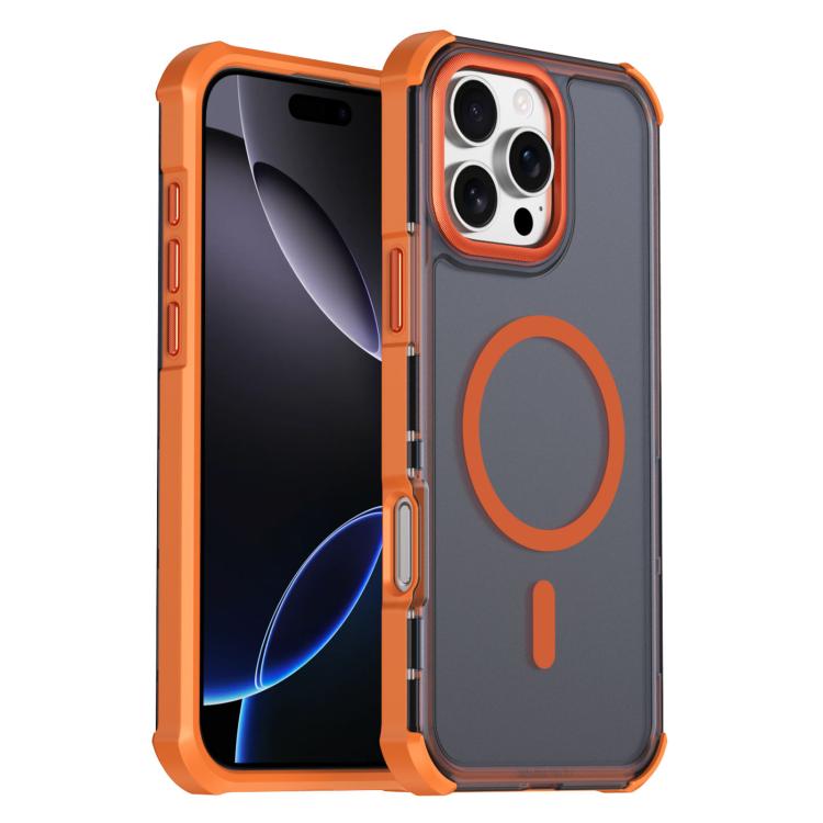 Custodia per telefono antiurto magnetica semitrasparente satinata con effetto pelle, resistente agli urti e con quattro angoli smussati., For iPhone Air, For iPhone 16 Pro Max, For iPhone 16 Pro, For iPhone 16