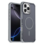 Custodia per telefono antiurto magnetica semitrasparente satinata con effetto pelle, resistente agli urti e con quattro angoli smussati., For iPhone Air, For iPhone 16 Pro Max, For iPhone 16 Pro, For iPhone 16